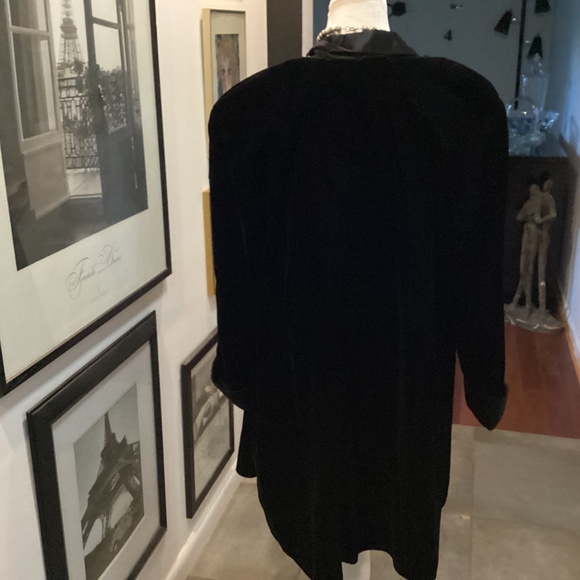 Vintage Patra black velvet/satin open jacket see size dimensions BELOW - Picture 4 of 8